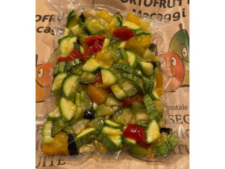 Contorno Semplice (Ratatouille) verdura tagliata busta da 500gr circa X 3 persone SOTTOVUOTO