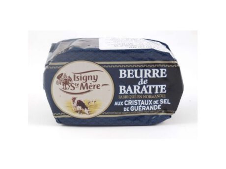 Burro "de Baratte" salato della Normandia ai cristalli di sale di Guérande, 250 gr - Coopérative Isigny Sainte Mère